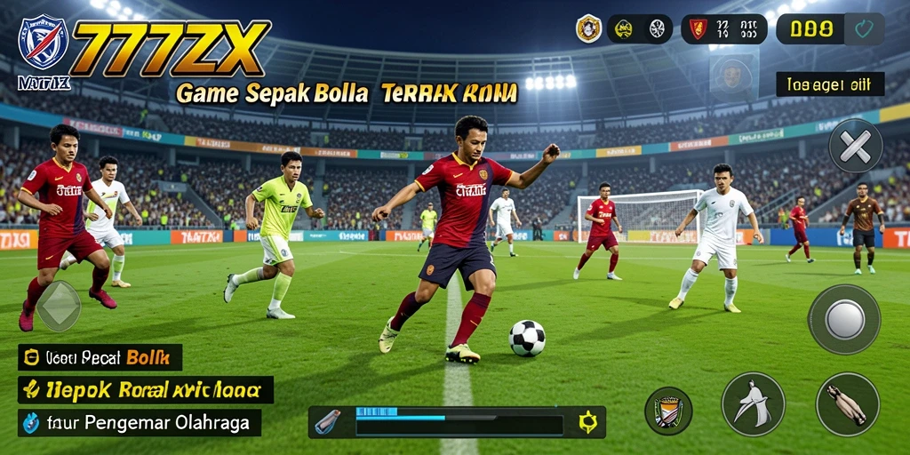 Gameplay mendebarkan di lapangan sepak bola 777ZX.