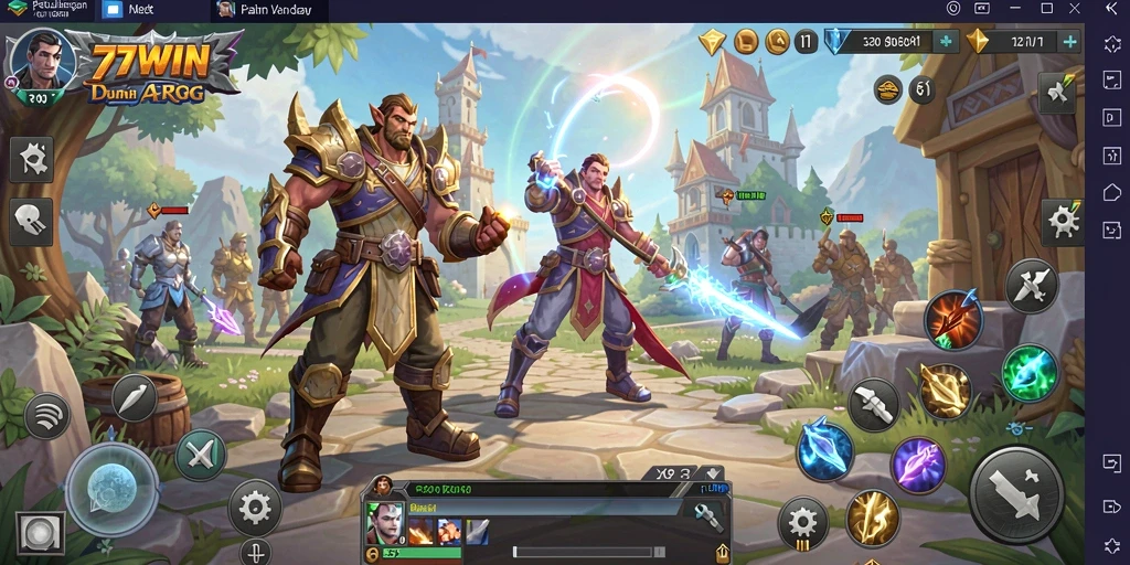 Screenshot utama 77WIN menampilkan aksi seru dalam petualangan ARPG.