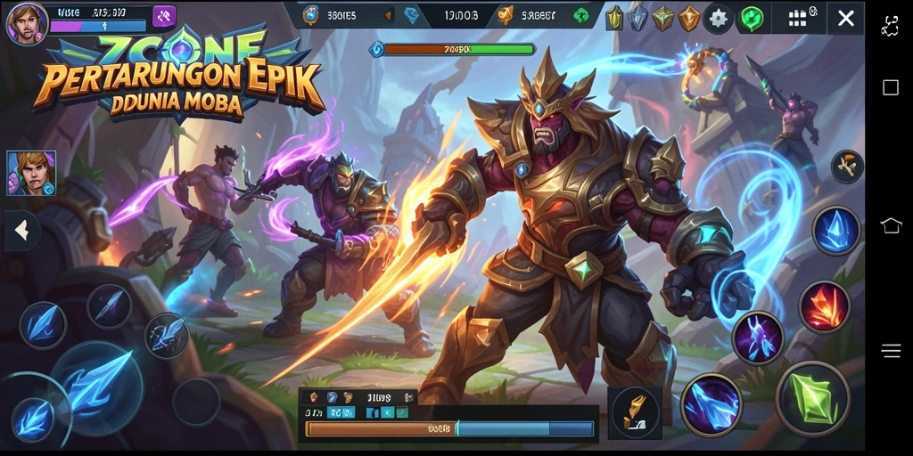 Gameplay MOBA yang seru dan penuh aksi di 7CONE.