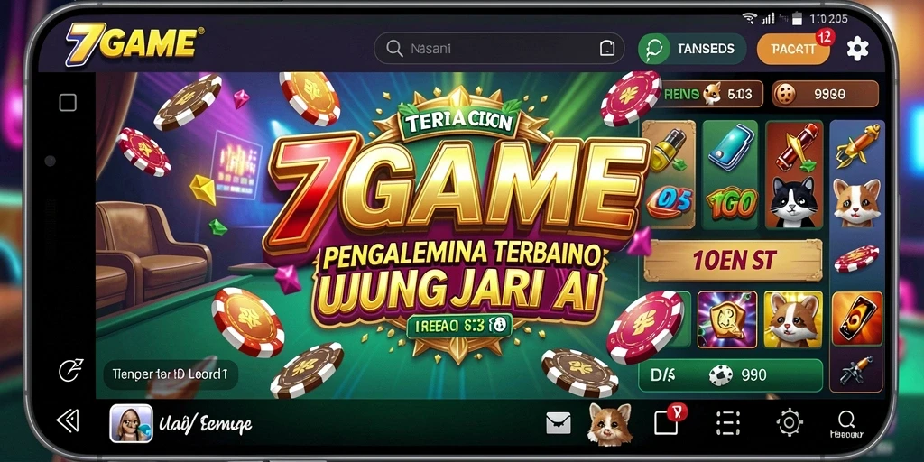 Tampilan gameplay 7GAME yang penuh warna dan menarik.