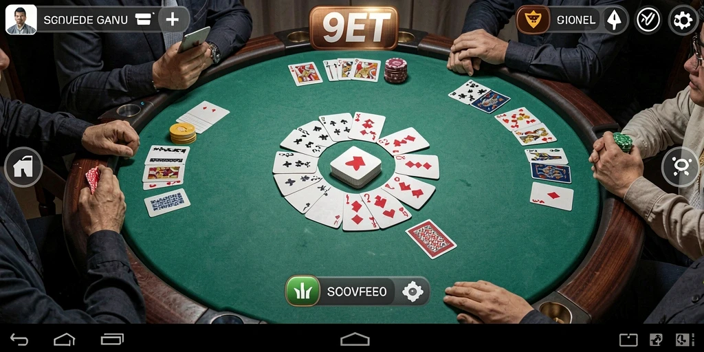 Screenshot gameplay 9ET dalam suasana bermain Gaple.