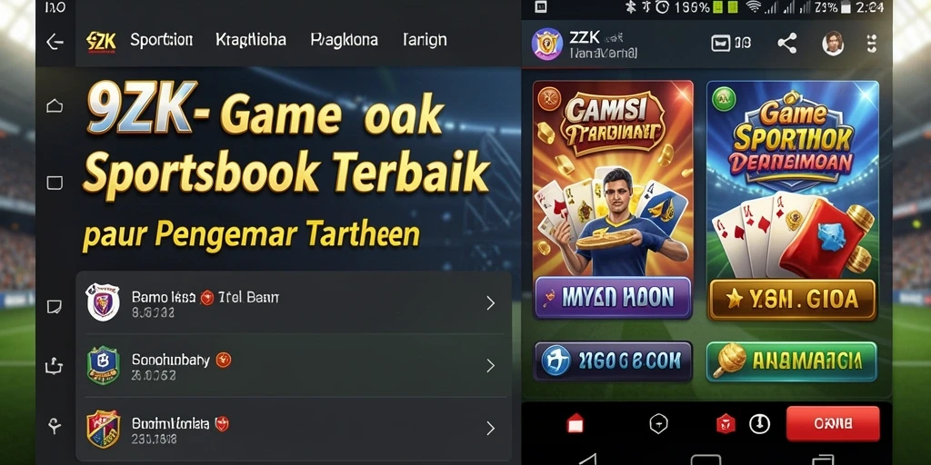Tampilan gameplay utama di aplikasi Sportsbook 9ZK menunjukkan fitur betting yang menarik.