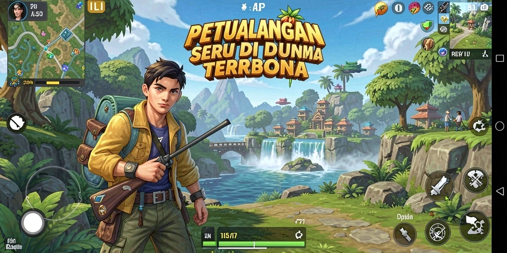 Screenshot gameplay Open World AKUNJP yang menampilkan eksplorasi luas.