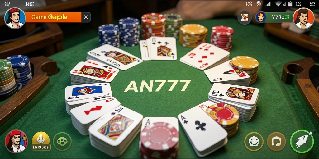 Screenshot gameplay AN777 menampilkan suasana seru permainan Gaple.