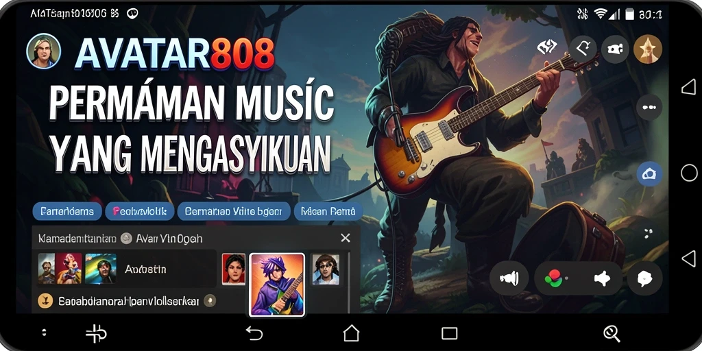 Screenshot gameplay AVATAR808 yang menampilkan pengalaman bermain musik yang menarik.