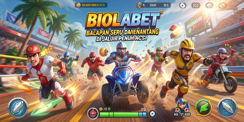 Tampilan gameplay menarik dari <strong>BIOLABET</strong> dengan balapan yang seru.
