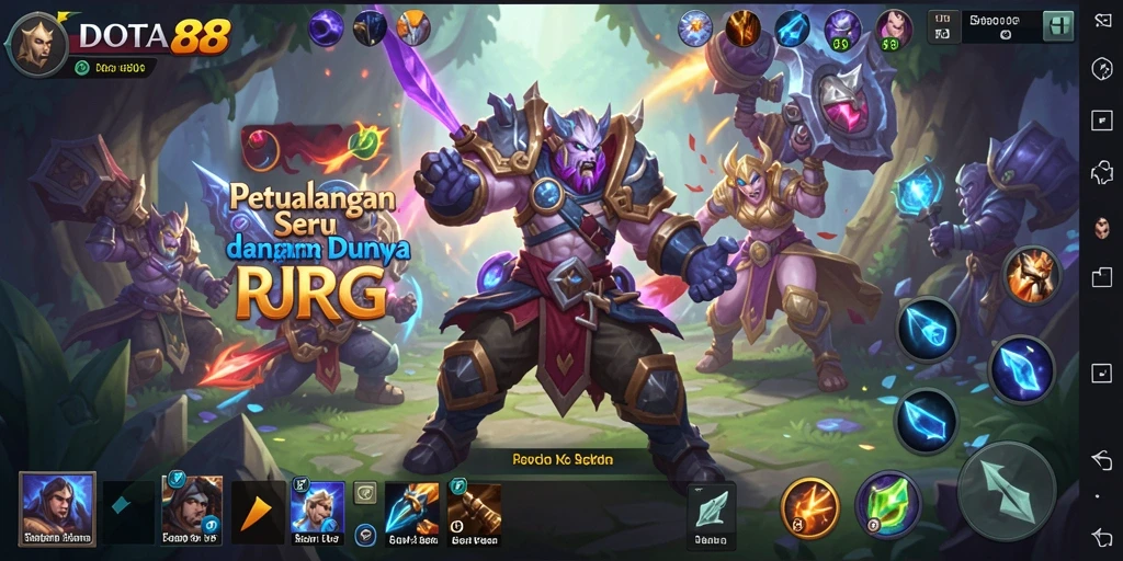 Tangkapan layar gameplay DOTA88 menampilkan aksi mendebarkan karakter RPG.