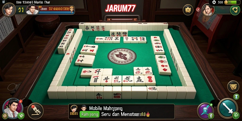 Tampilan permainan Mahjong yang menantang dan seru di JARUM77.