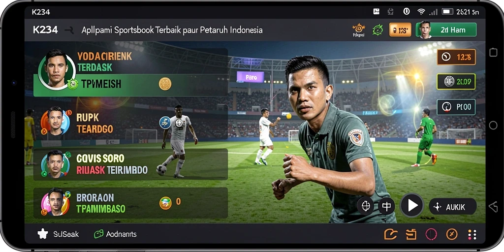 Tampak layar permainan taruhan olahraga di aplikasi K234.