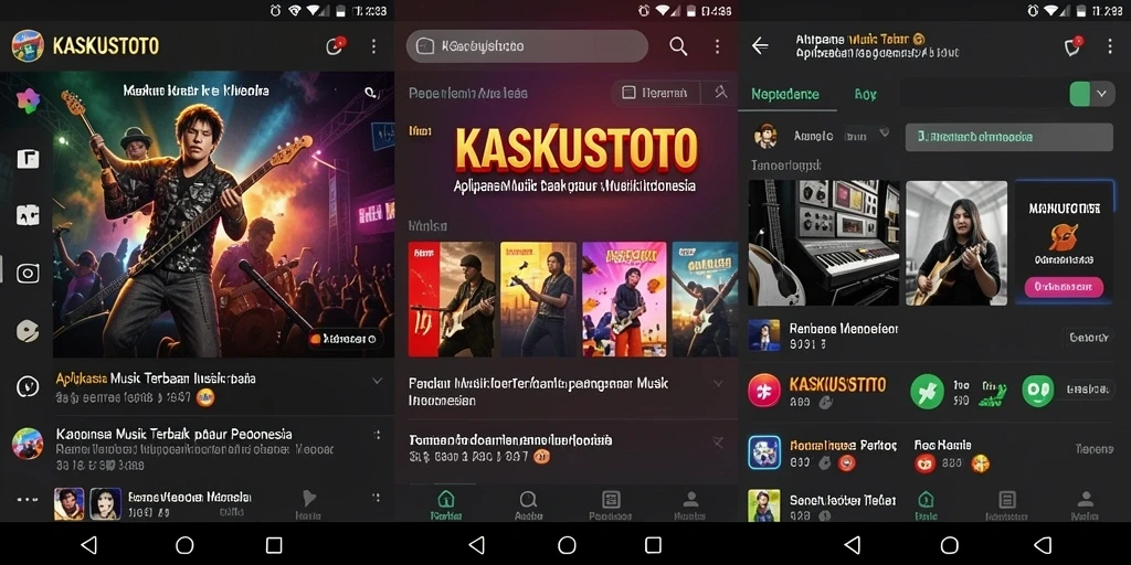 Screenshot KASKUSTOTO menampilkan antarmuka yang menarik dengan koleksi musik lengkap.