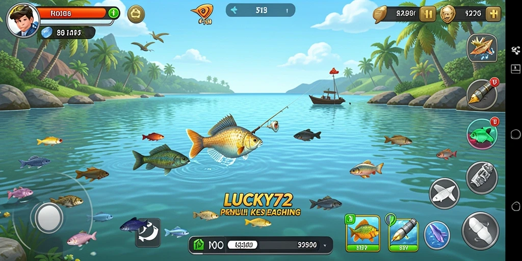 Tampilan gameplay menarik dari LUCKY72 dengan aksi memancing yang seru.
