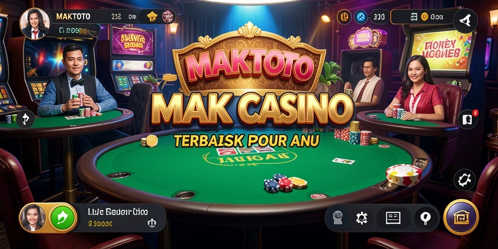 Screenshot gameplay MAKTOTO menampilkan suasana Live Casino yang seru dan interaktif.