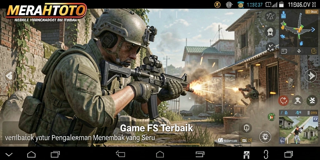 Gameplay seru di MERAHTOTO dengan aksi menembak yang mendebarkan.