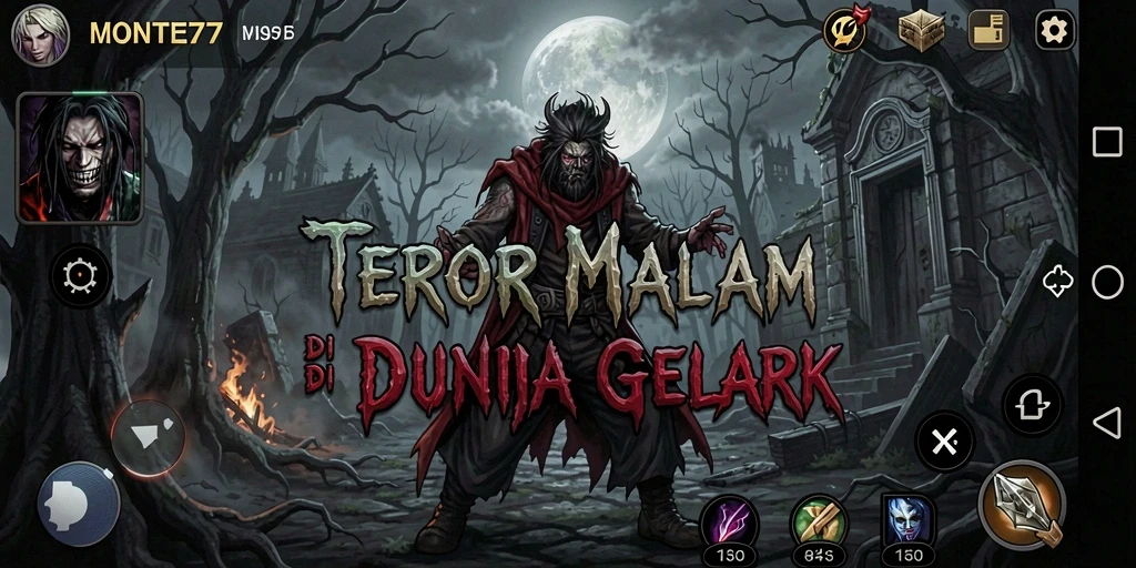 Tampilan gameplay <strong>MONTE77</strong> yang menegangkan di dunia Horror.