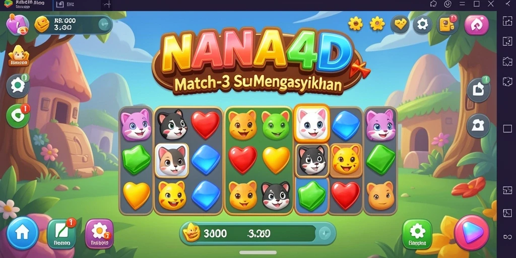 Tampilan gameplay NANA4D yang penuh warna dan seru.