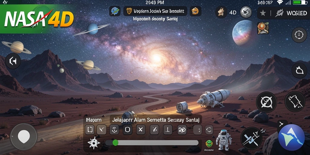 Tampilan gameplay <strong>NASA4D</strong> menampilkan petualangan luar angkasa yang menenangkan.