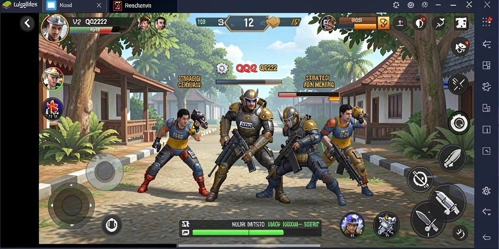 Screenshot gameplay QQ222 yang menunjukkan strategi mendalam.