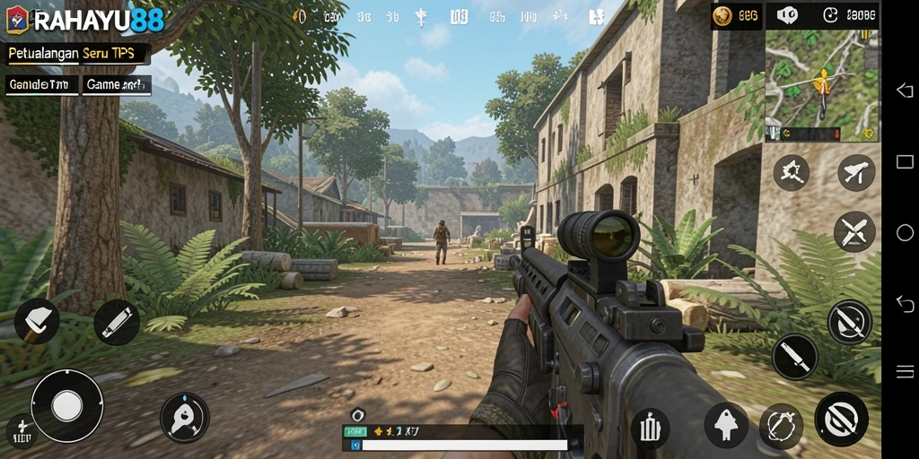 Screenshot RAHAYU88 menampilkan aksi seru dalam gameplay TPS.