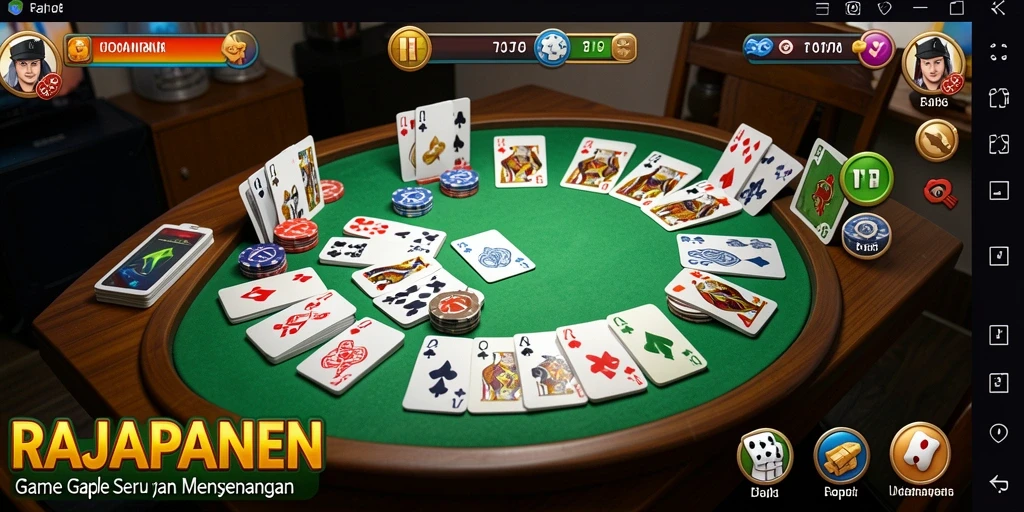 Gameplay seru Gaple di RAJAPANEN yang memikat.