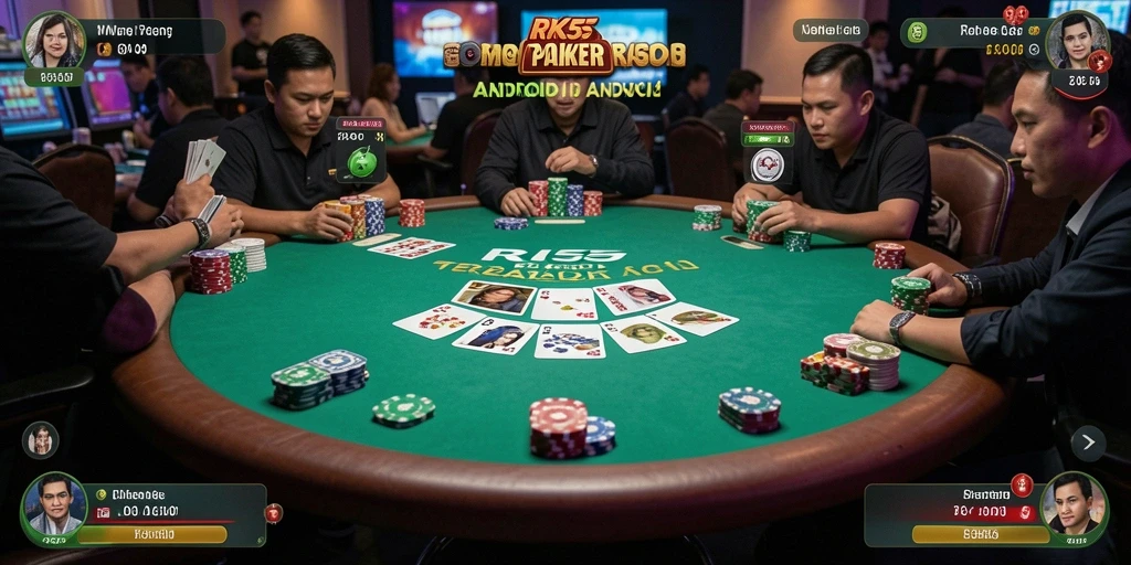 Tampilan menarik dari gameplay Poker RK55 dengan pemain aktif.