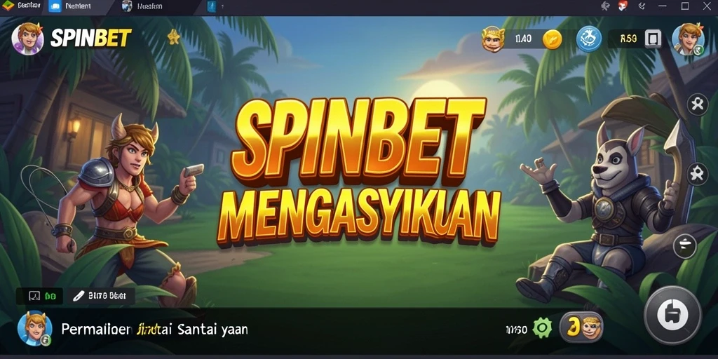 Tampilan seru gameplay SPINBET yang penuh warna.