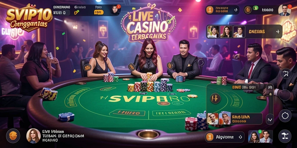 Tampilan gameplay Live Casino SVIP10 dengan dealer langsung dan interaksi real-time.