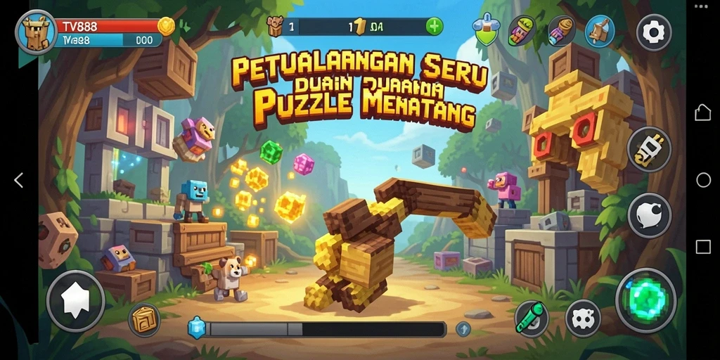 Tampilan gameplay TV888 dengan berbagai teka-teki menantang.