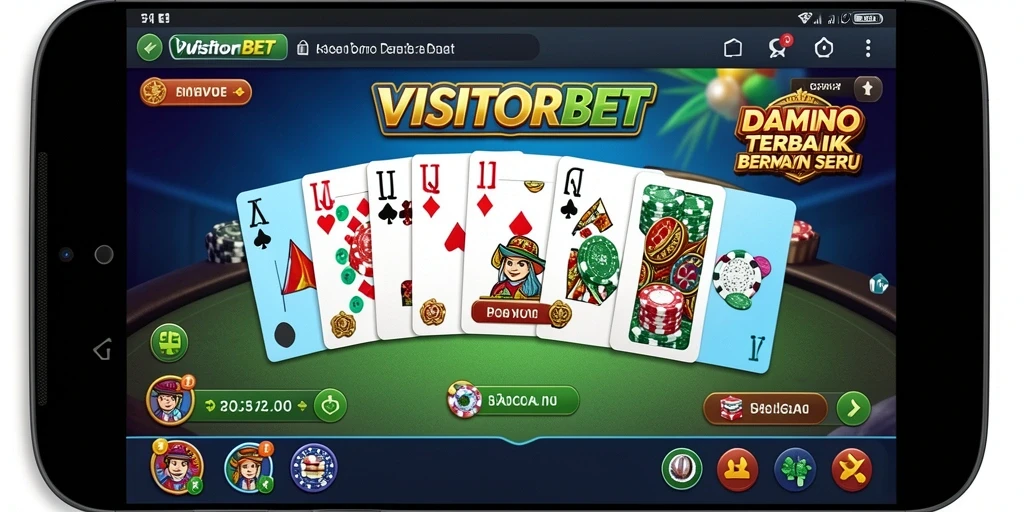 Tampilan menarik dari gameplay Domino di VISITORBET.