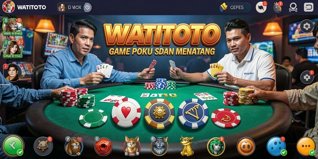 Tampilan gameplay poker yang menarik dan interaktif di WATITOTO.