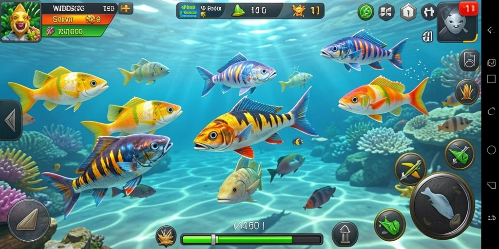 Tangkapan layar gameplay seru dari WDBOS saat menangkap ikan.